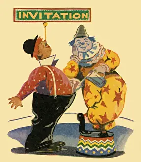 Two circus clowns