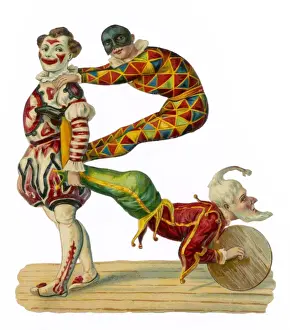 Harlequin Prints: Three Circus Clowns