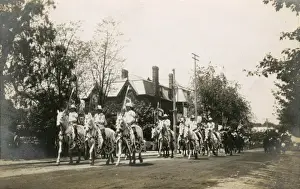 Circus horses parrading though the streets, America