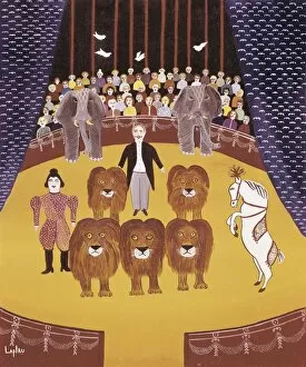 1938 Collection: Circus scene. Illustration by G鲡rd Laplau (1938-2009)