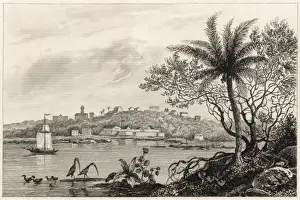 Seventeenth Prints: The city and Castle of Frederyca in Paraiba, Brazil