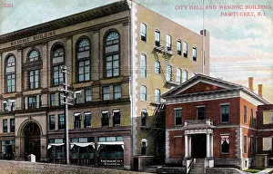 City Hall and Masonic Building, Pawtucket, Rhode Island, USA