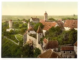 Rothenburg Prints: Part of the city, Rothenburg (i. e. ob der Tauber), Bavaria