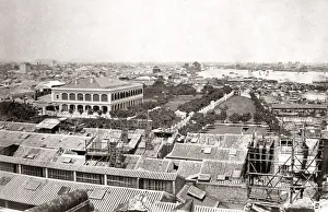 Crowded Prints: City skyline Canton, Guangzhou, China, c. 1870 s