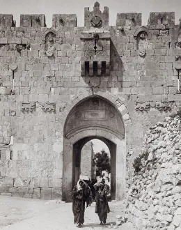 City wall of Jerusalem, St Stephen's Gate Palestine, Israel City wall of Jerusalem, St Stephen's Gate Palestine, Israel