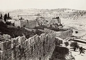 Tourist Prints: City walls, Jerusalem, modern Israel