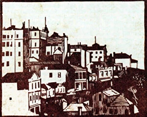 Cityscape Collection: City Woodcut