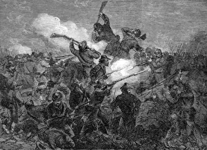 Pits Prints: The Civil war in America. The fight for the rifle-pits in fr