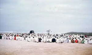 Gathering Prints: Clan Gathering on the beach for meeting with Sultan Qaboos