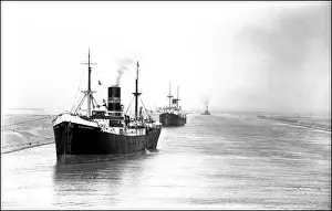 Clan Mackenzie steamship on the Suez Canal, Egypt
