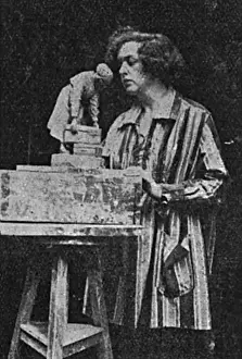 Sculpting Prints: Clare Sheridan with one of her models of women war workers