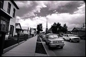 Shone Prints: Classic American street with cars Leadville, Colorado, USA