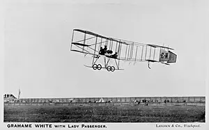 Blackpool Prints: Claude Grahame-White in an early aeroplane
