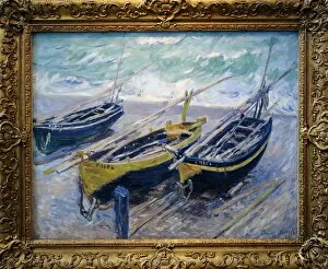 Impressionist Gallery: Claude Monet (1840-1926). Three Fishing Boats, 1886