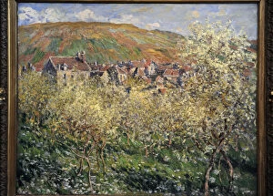 Impressionist Gallery: Claude Monet (1840-1926). Plum Trees in Blossom at Vetheuil