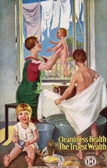 Images Dated 17th February 2020: Cleanliness - Health - The Truest Wealth - promotional postcard for the Health & Cleanliness