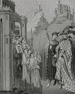 Facsimile Prints: The clergy solemnly come with the cross and holy