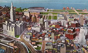 Towers Collection: Cleveland, Ohio, USA - Aerial View of Downtown