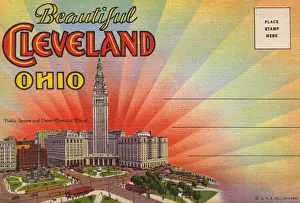 Sunburst Prints: Cleveland, Ohio, USA - Cover of Souvenir fold-out folder