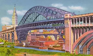 Cleveland, Ohio, USA - High Level Bridge looking east