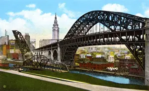 Terminal Prints: Cleveland, Ohio, USA - High Level Bridge looking East