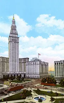 Cleveland, Ohio, USA - Hotel Cleveland and Terminal Tower