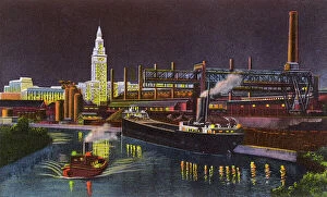 Steel Gallery: Cleveland, Ohio, USA - Ore Boat unloading - Steel Mills