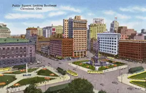Southeast Prints: Cleveland, Ohio, USA - Public Square looking southeast