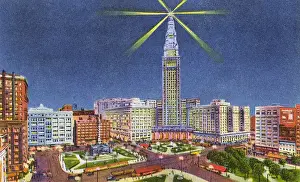 Spotlight Prints: Cleveland, Ohio, USA, Public Square and Union Terminal Tower