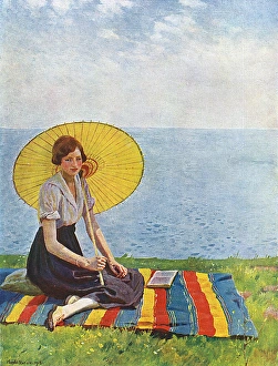 Harvey Collection: On the Cliff by Harold Harvey