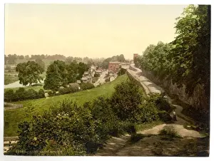 Cliff and town, Ross-on-Wye, England