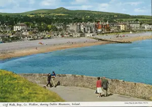 Cliff Walk, Bray, County Wicklow, Showing Dublin Mountains