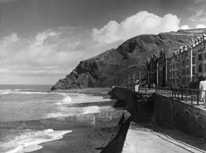 Aberystwyth Prints: The front and cliffs at Aberystwyth, Cardiganshire, Wales. Date: 1950s