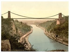 Suspension Collection: Clifton suspension bridge from the cliffs, Bristol, England