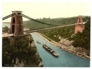 Clifton suspension bridge from the north east cliffs, Bristo