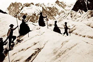 Mont Prints: Climbers (tourists) on Mont Blanc, Victorian period