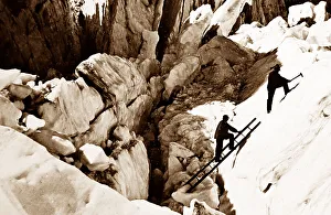 Climbing the Bossons Glacier, Mont Blanc, Victorian period