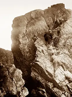 Climbing Deep Ghyll Pillar Lake District Victorian period