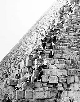 Pyramid Prints: Climbing the Great Pyramid, Egypt, Victorian period