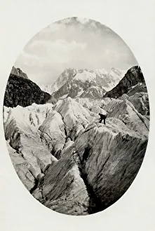 Climbing on the ice, Mont Blanc, French Alps