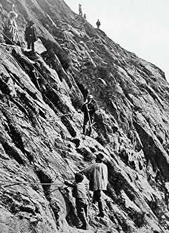 Climber Prints: Climbing in the Mauvais Pass, France, Victorian period