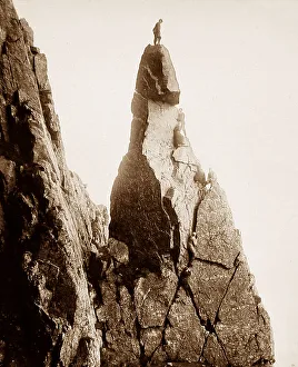 Climber Prints: Climbing The Needle Great Gable Lake District