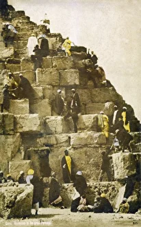 Tourist Climbs Pyramid