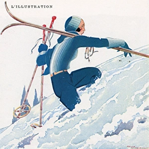 Images Dated 16th October 2012: Climbing Ski Slope 1931