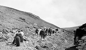 Llanberis Prints: Climbing Snowdon from Llanberis, early 1900s