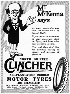 Thrift Collection: Clincher tyres advertisement, WW1 - Reginald McKenna