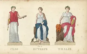 Clio, Euterpe and Thalia, Greek muses