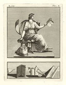 Antichità Gallery: Clio, Roman muse of history, reading a scroll