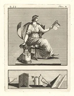 Antichità Gallery: Clio, Roman muse of history, reading a scroll