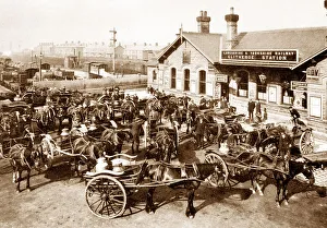 Clitheroe Prints: Clitheroe Railway Station Victorian period